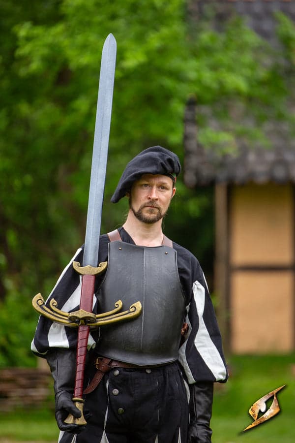 Landsknecht-Zweihänder – Gold & Kaiserrot – 150 cm