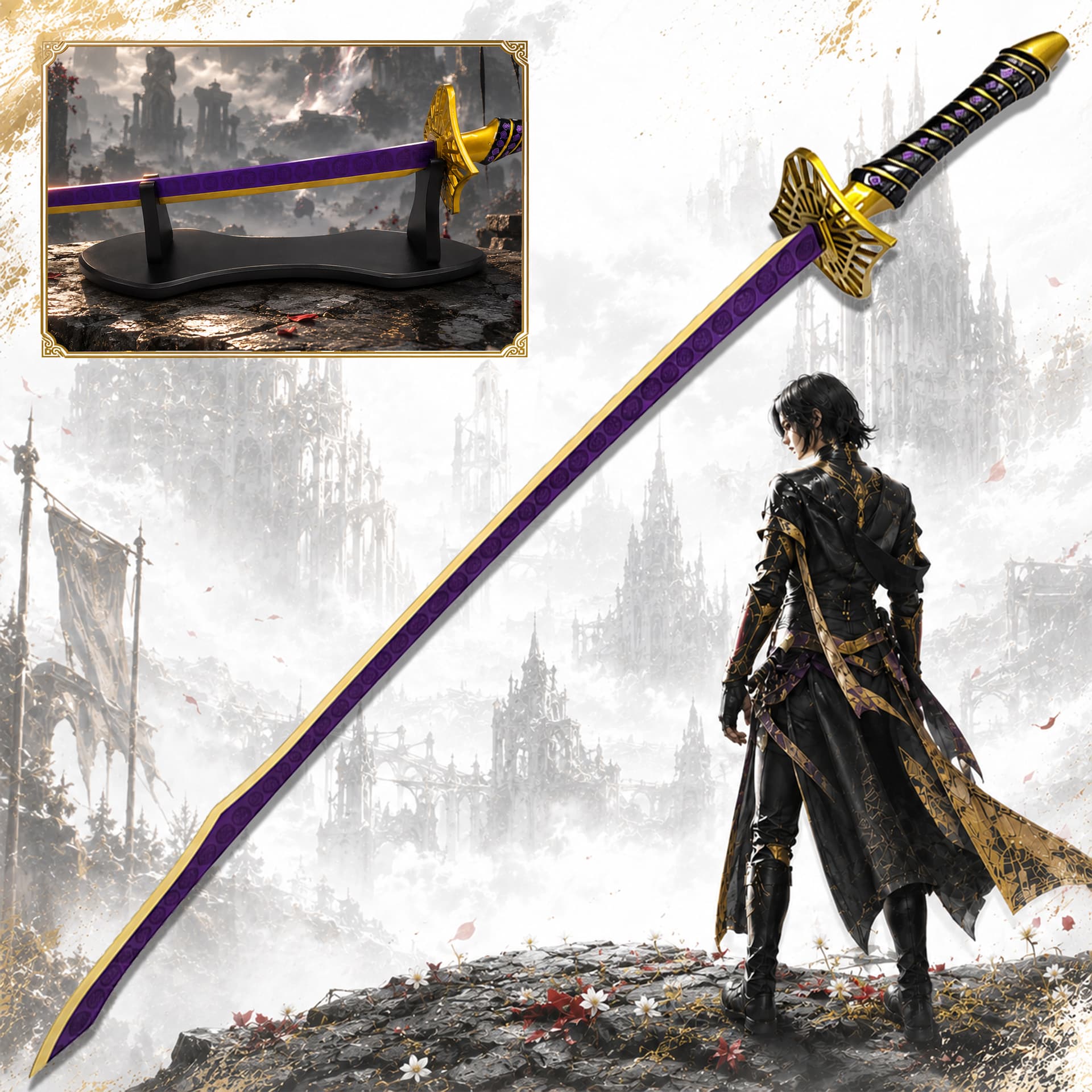 Clair Obscur: Expedition 33 – Medalum Sword Replica (Stainless Steel) with Stand
