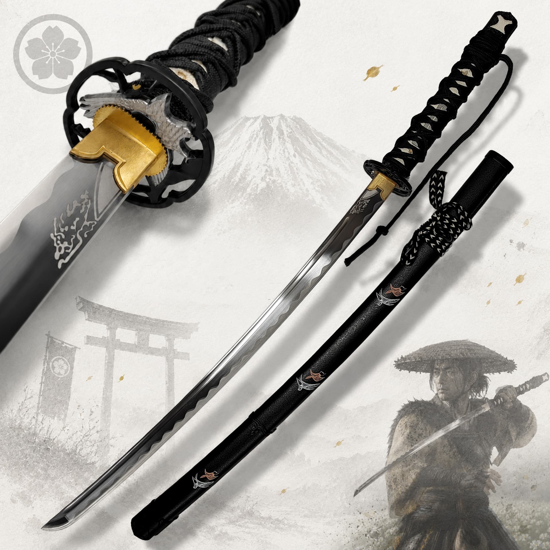 Ghost of Yōtei - The Dual Katana mit Scheide – Handgeschmiedet & Scharf