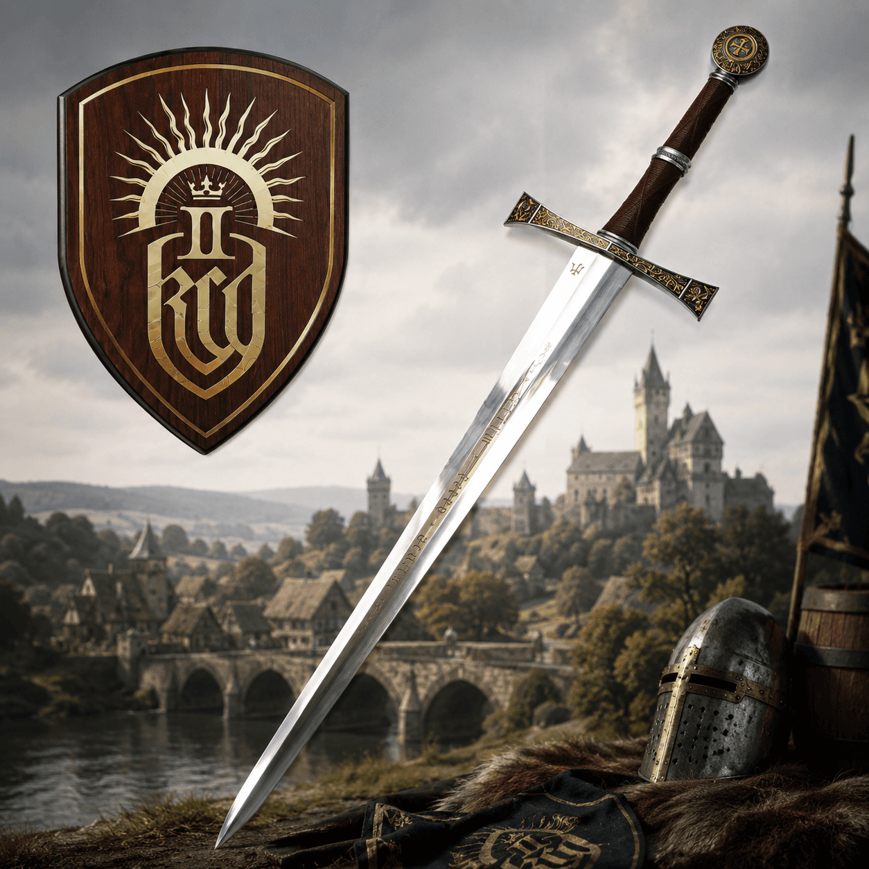 Kingdom Come: Deliverance 2 – Langschwert der Vier Evangelisten (112 cm) inkl. KCD II Wandtafel