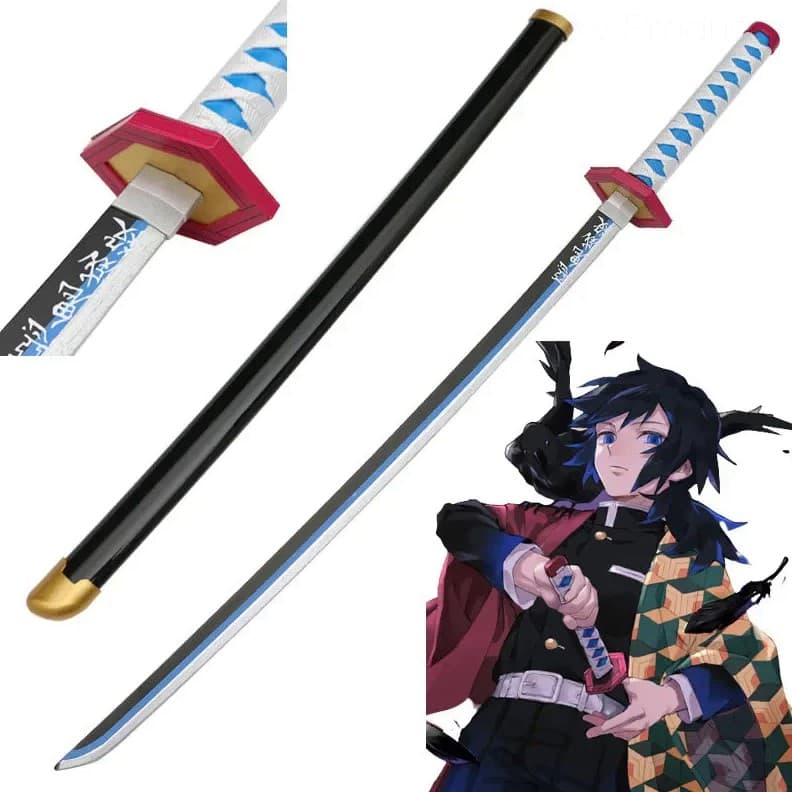 Demon Slayer: Kimetsu no Yaiba Tomioka Giyuu's Schwert, handgeschmiedet mit Ständer