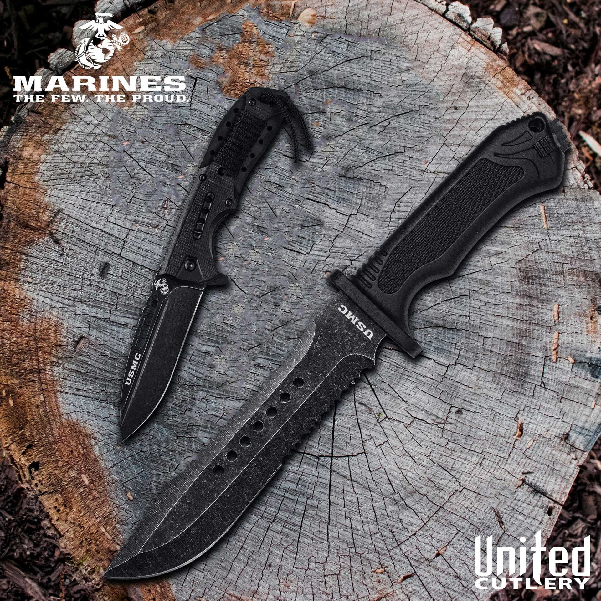 USMC Brotherhood Zweiteiliges Messerset mit Scheide