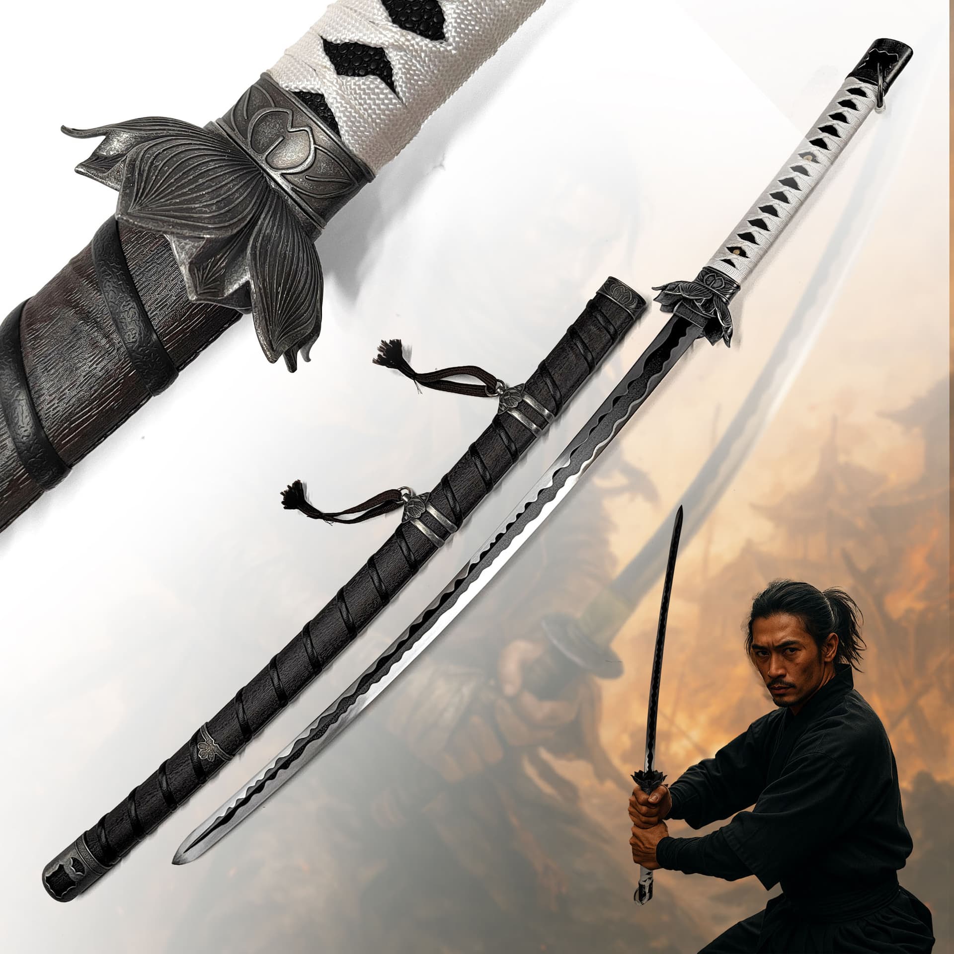 Sekiro: Shadows Die Twice – Black Mortal Blade Sword with Sheath