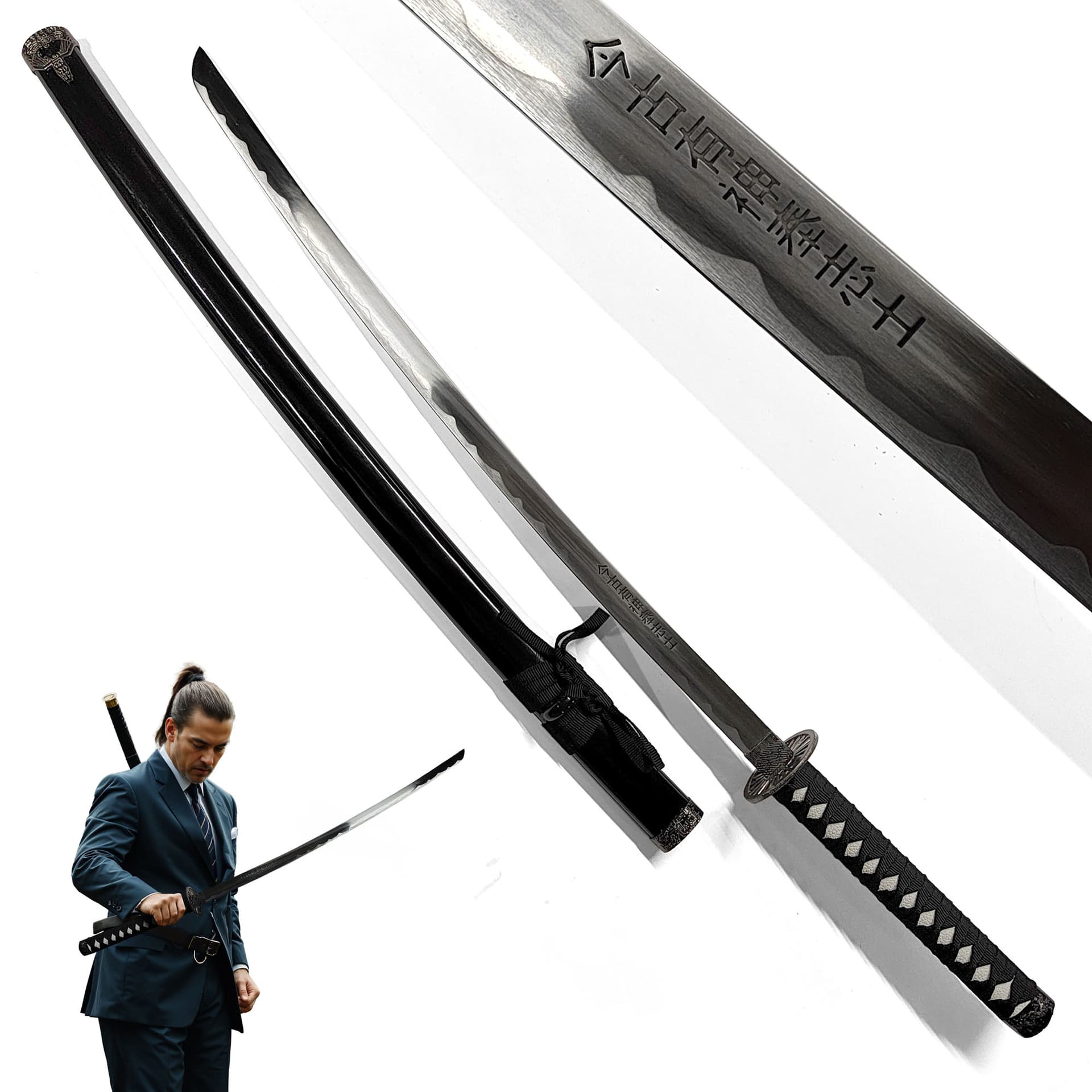 Katana der Heiligen Sakura – Meisterhaftes Samurai-Schwert mit Scheide