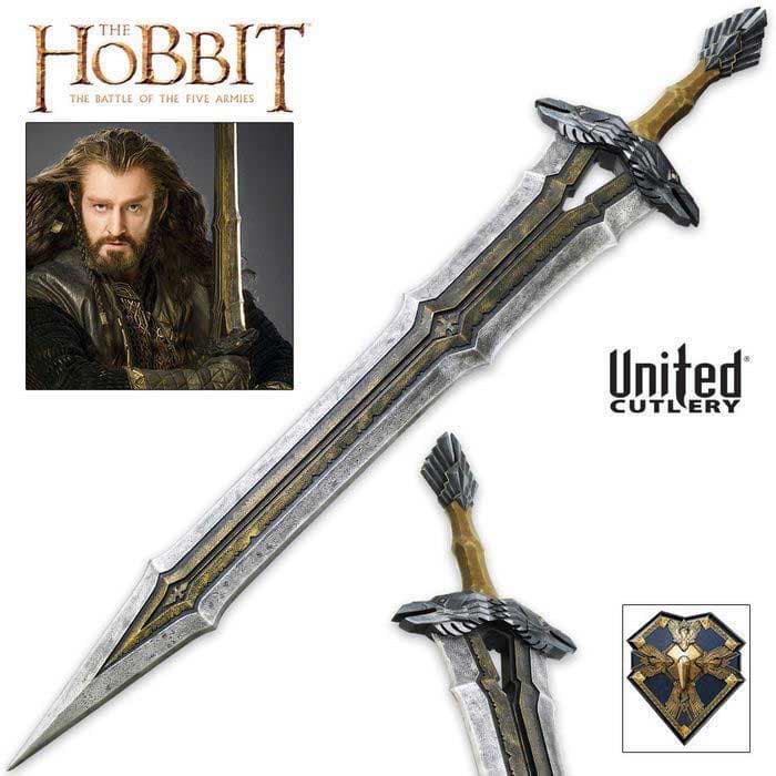 Hobbit Königliches Schwert Thorin Eichenschilds und Display