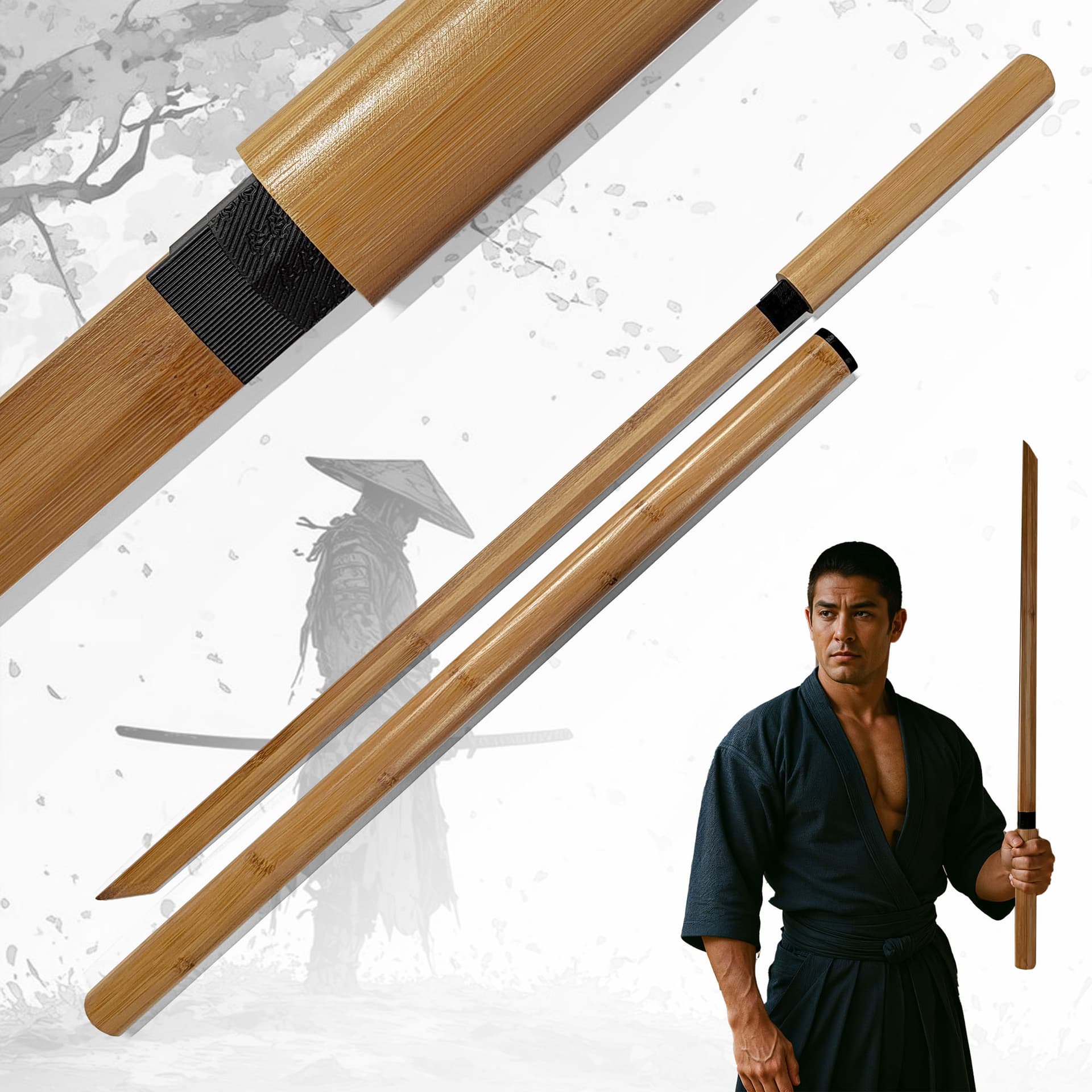 Shirasaya Katana with Sheath - Wooden Version