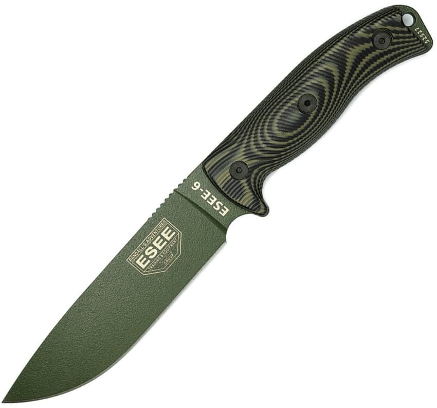 Model 6 mit festgestellter Klinge Braunoliv