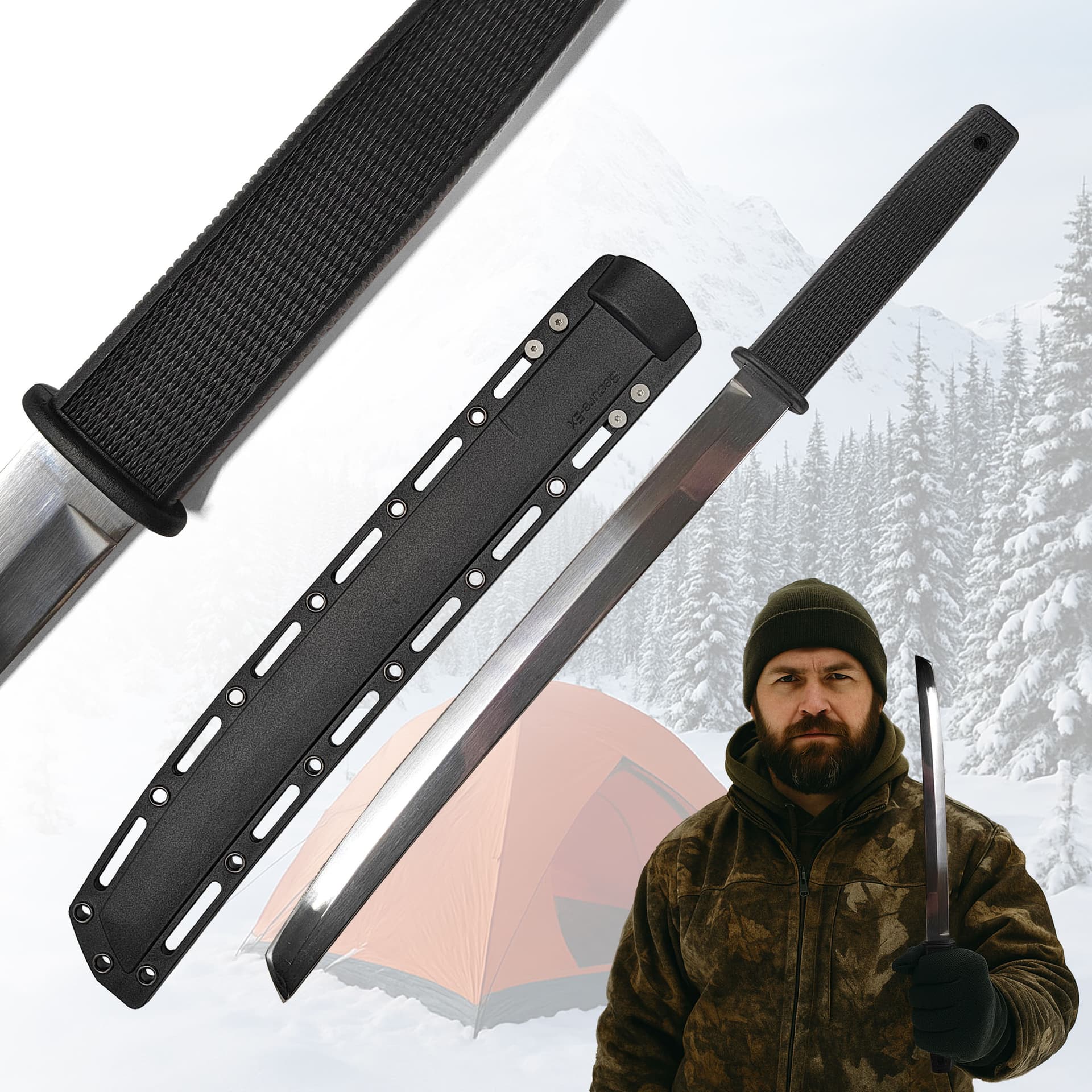Tanto Machete with Kydex Sheath