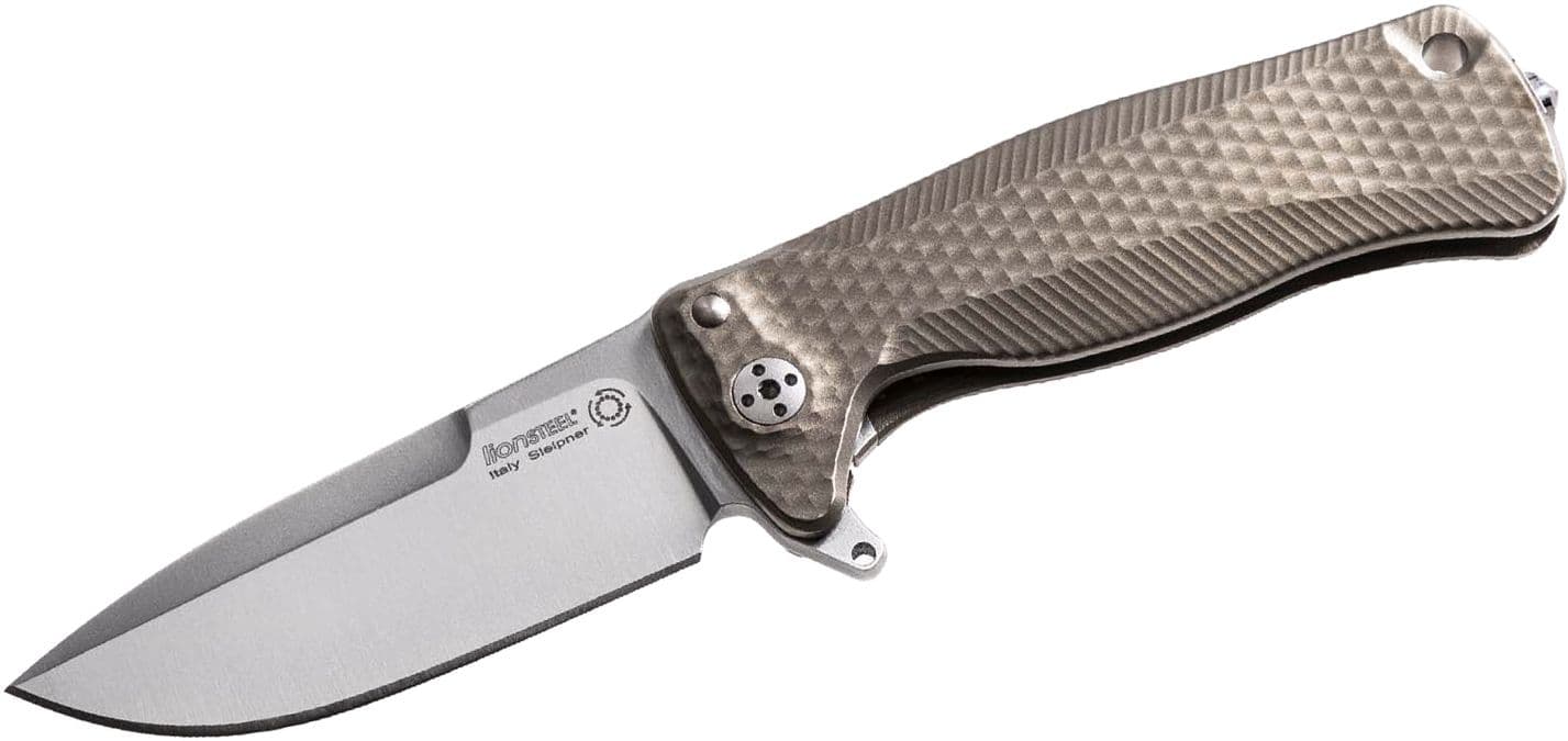 SR-22 B Integral, Sleipner Drop Point-Klinge, bronzefarbener Titangriff