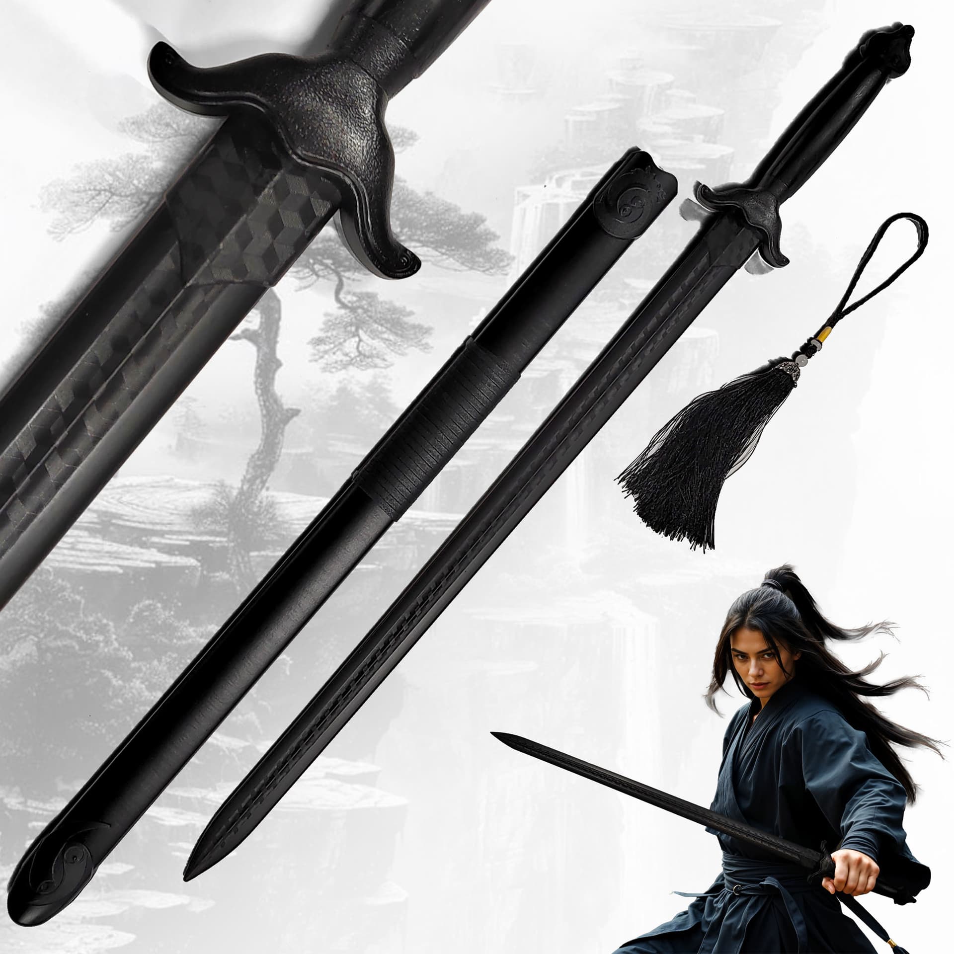 Tai Chi sword with sheath, training sword made of polypropylene