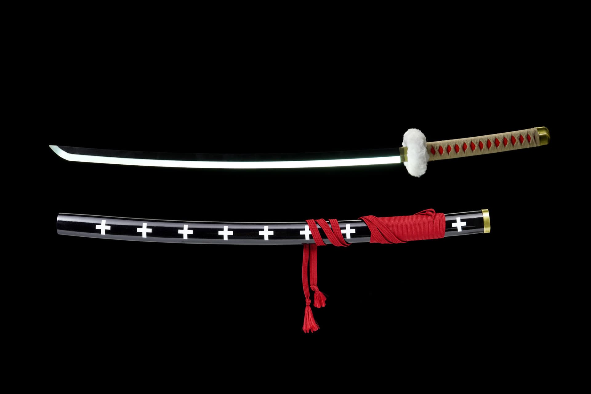One Piece: Trafalgar Law's "Kikoku" – 1045 Karbonstahl Katana mit LED-Effekt