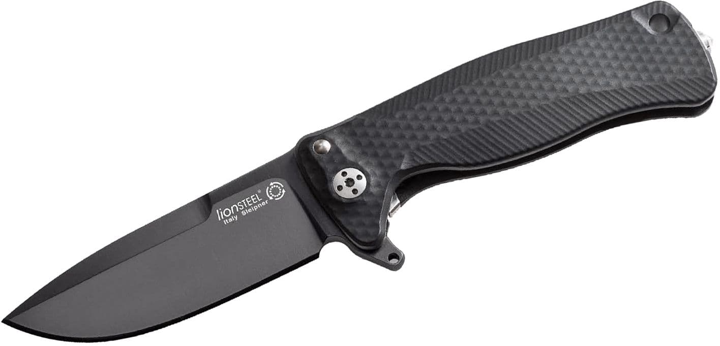 SR-22A BB Integral, schwarze Sleipner Drop Point-Klinge, schwarzer Aluminiumgriff