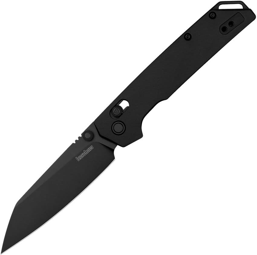 Iridium, D2 schwarze Tanto-Klinge, schwarzer Aluminiumgriff