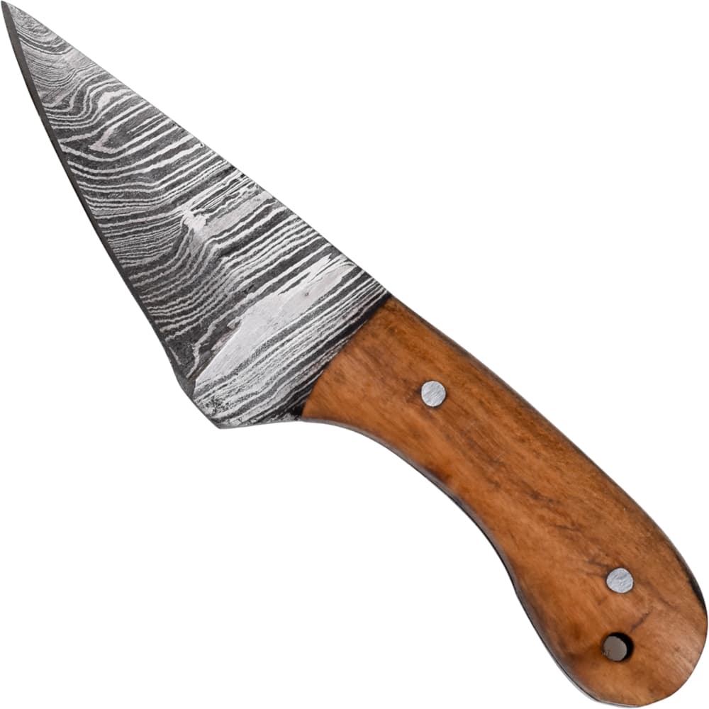 Mini knife with leather sheath