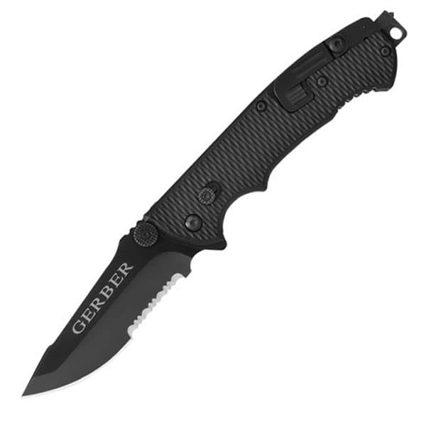 Hinderer CLS, Black Nylon Handle, Black Blade, ComboEdge