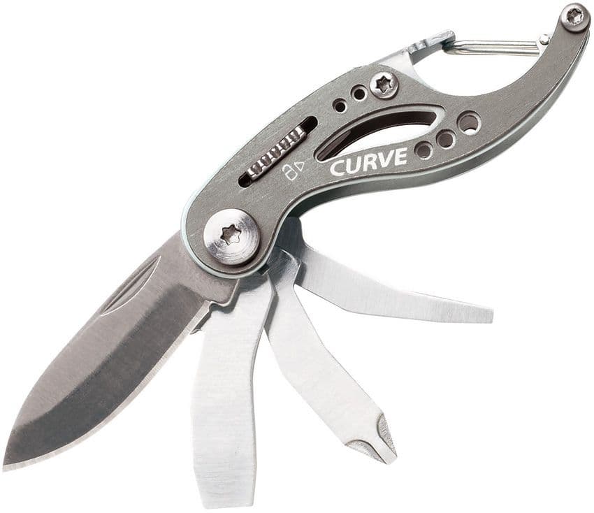 Curve (Gray) Keychain Size Mini Multi-Tool