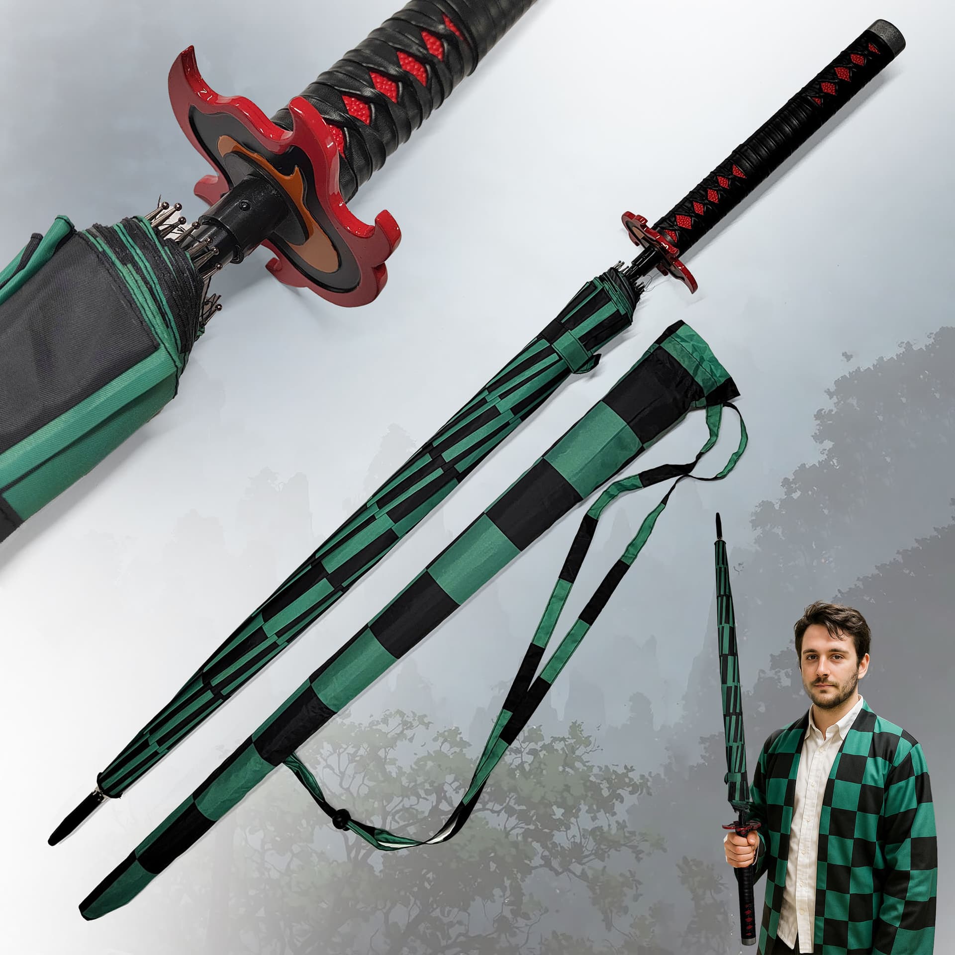 Demon Slayer - Tanjirou Kamado Katana Regenschirm