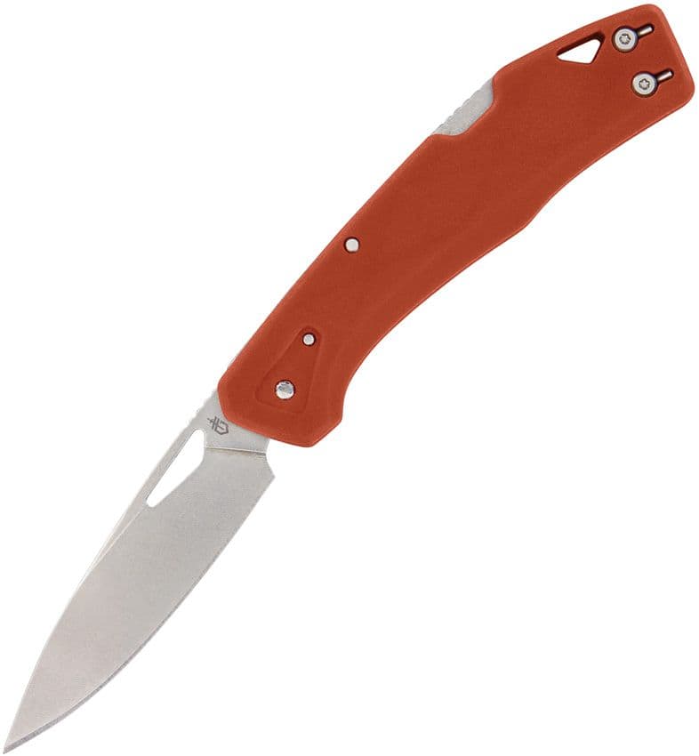 LST, Stonewashed Clip Point Blade, Burnt Orange GFN Handle
