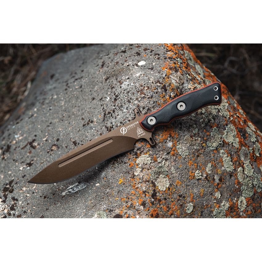 Operator 7, Midnight Bronze Blade, Tan Canvas Micarta/Black G10 Handle
