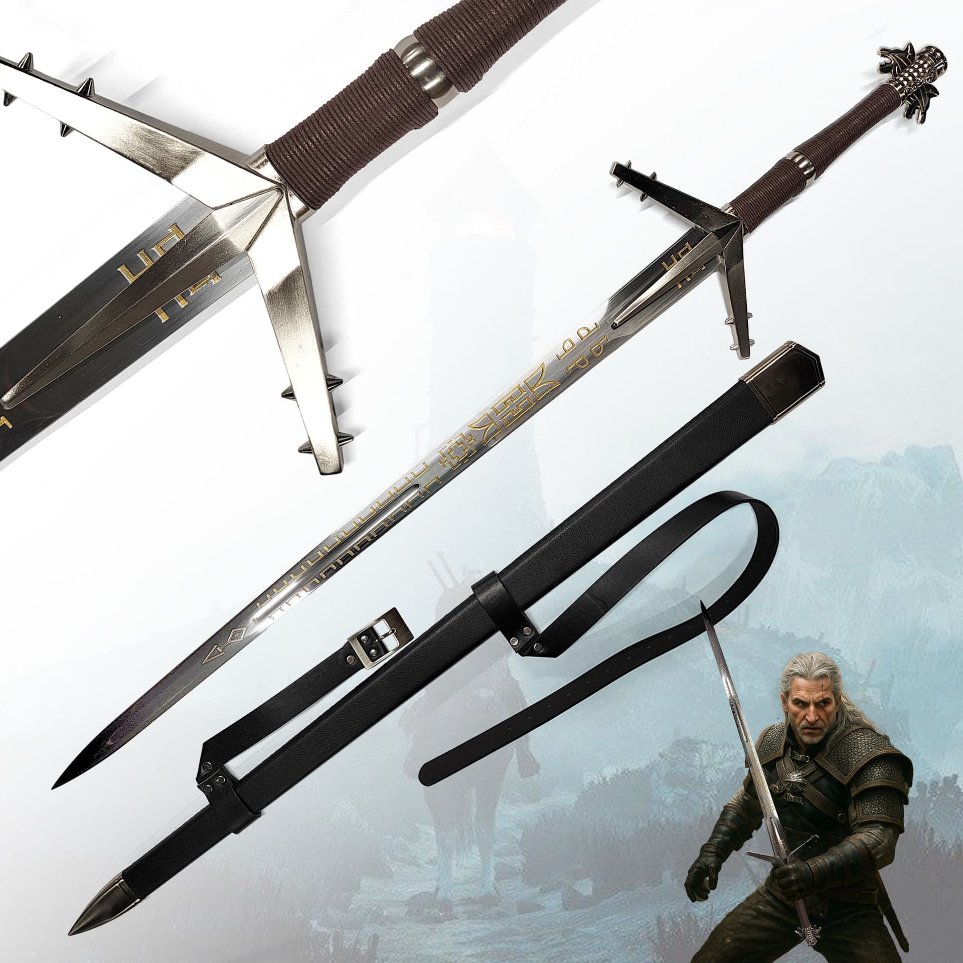Witcher Silberschwert mit Scheide