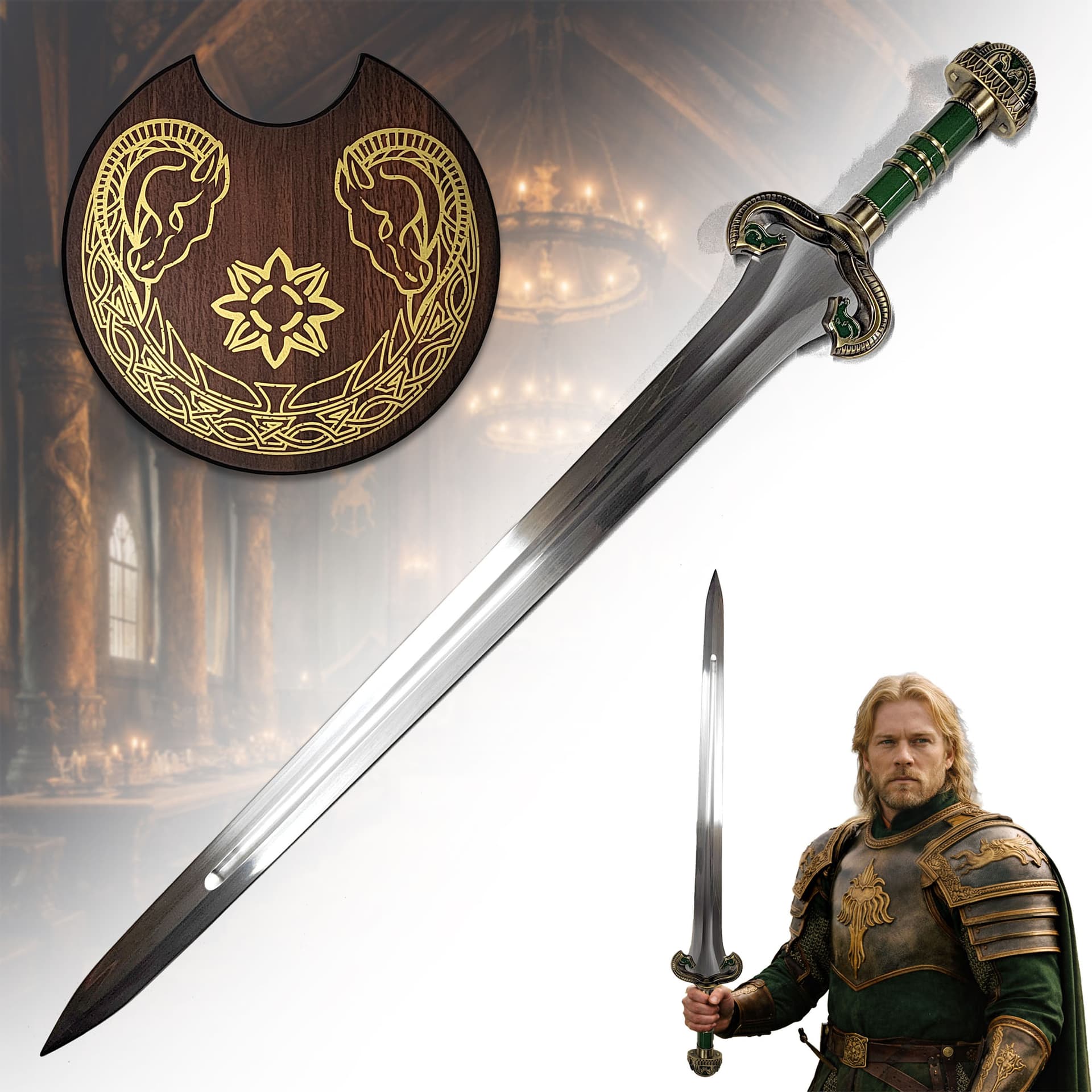 Théodreds Schwert mit Wandhalter