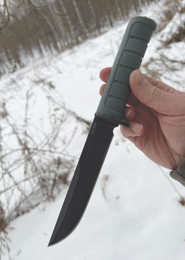 Dust I, D2 schwarze Clip-Point-Klinge, grüner GFN-Griff