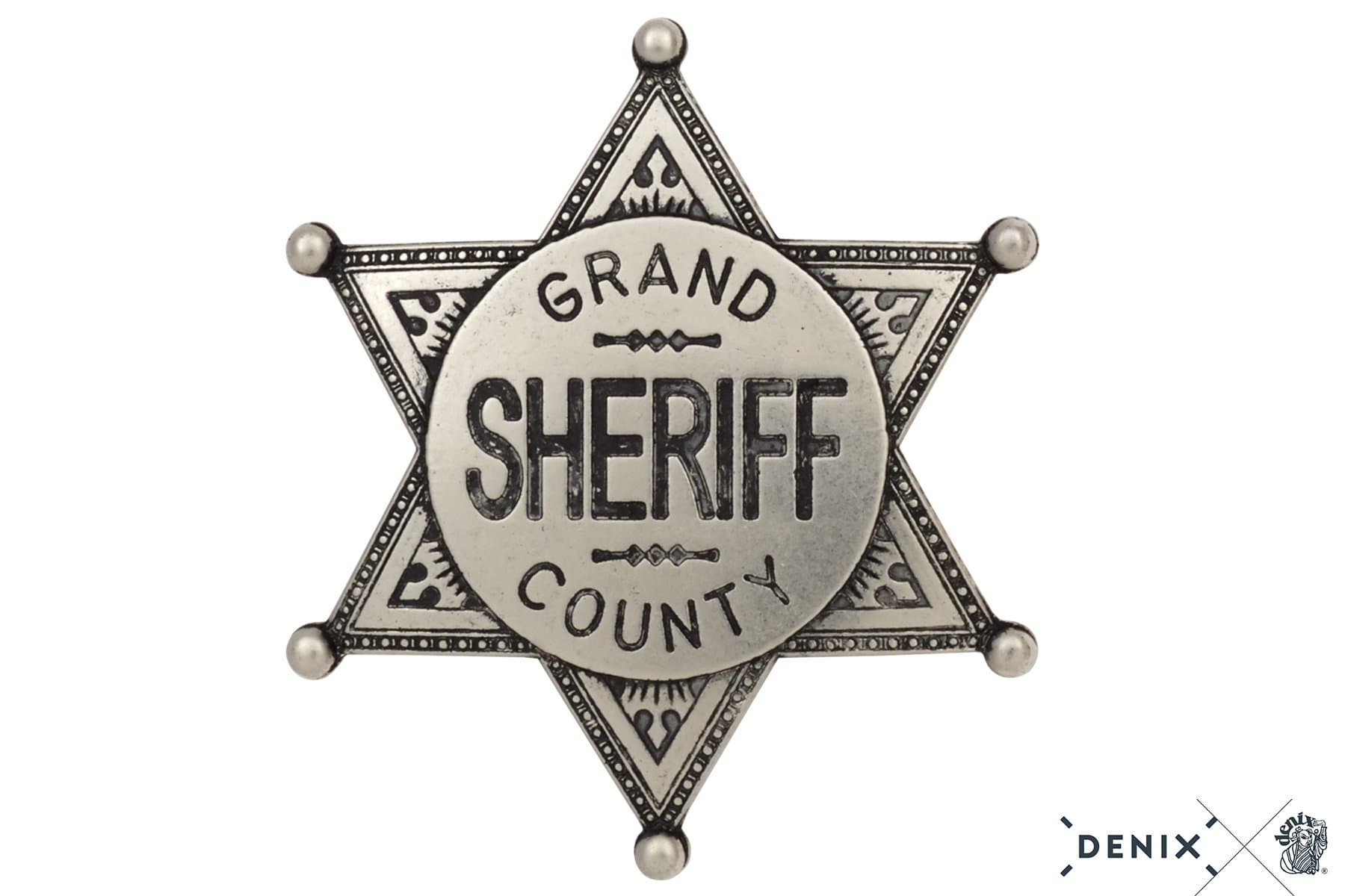 10 Sheriffsterne "Grand County" nickelfarben