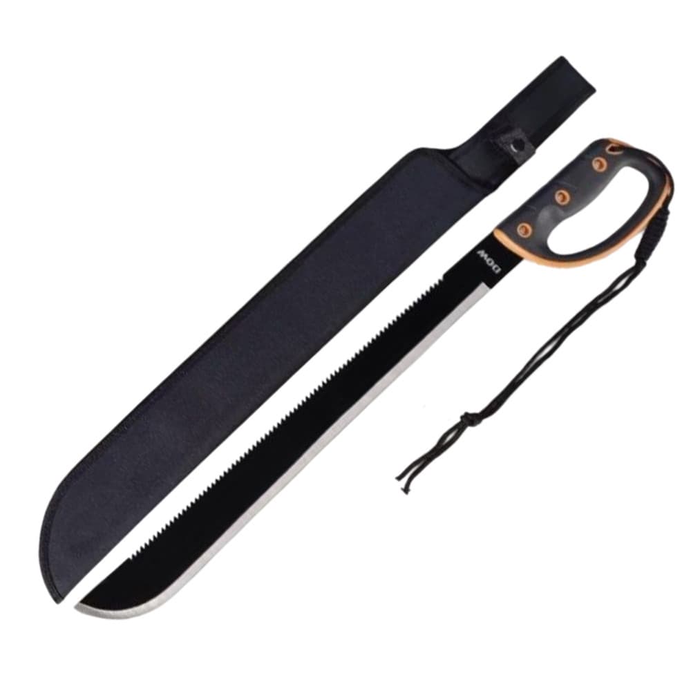 Heavy-Duty Bushcraft Machete with Sawback & Sheath