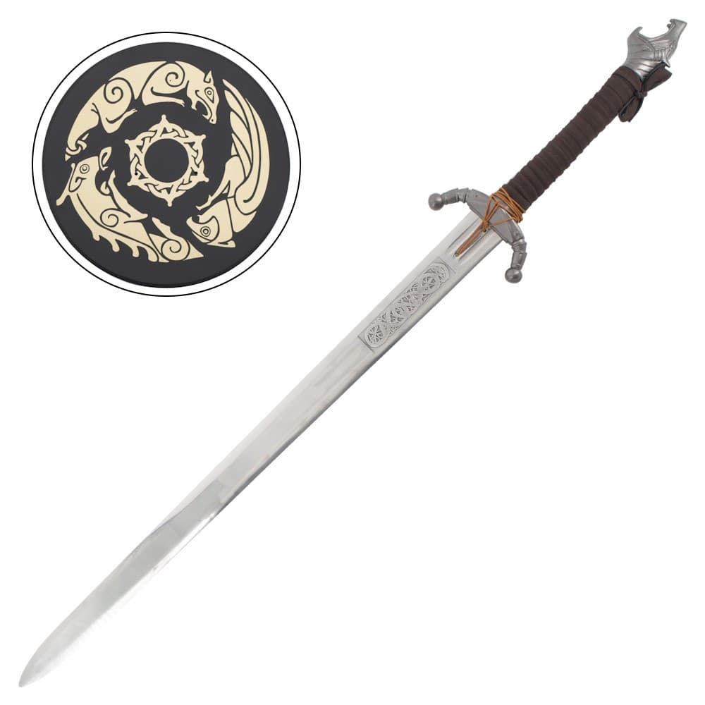 Crimson Desert: Grey Wolf Sword – Steel Replica with Wooden Wall Stand