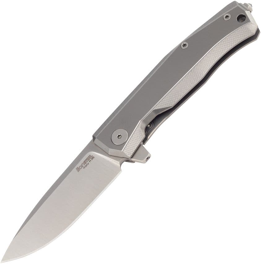 Myto, M390 Satin Blade, Gray Titanium Handle
