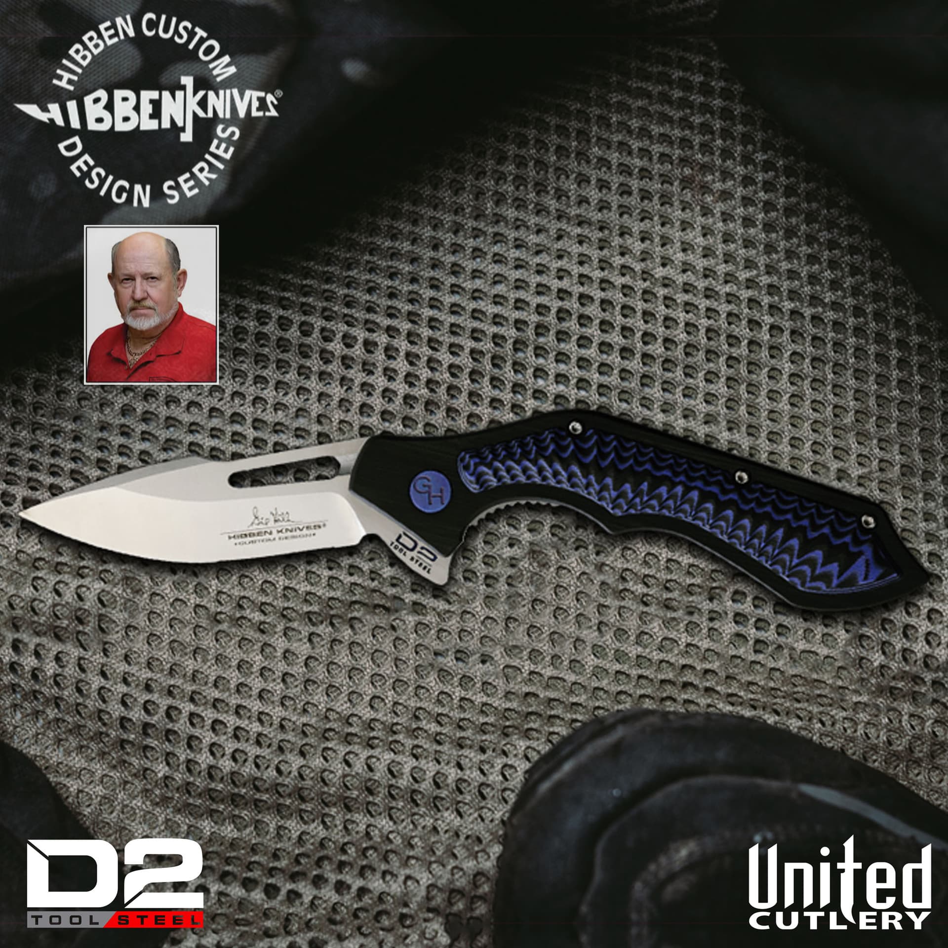 Hibben Hurricane, Blauschwarz G10