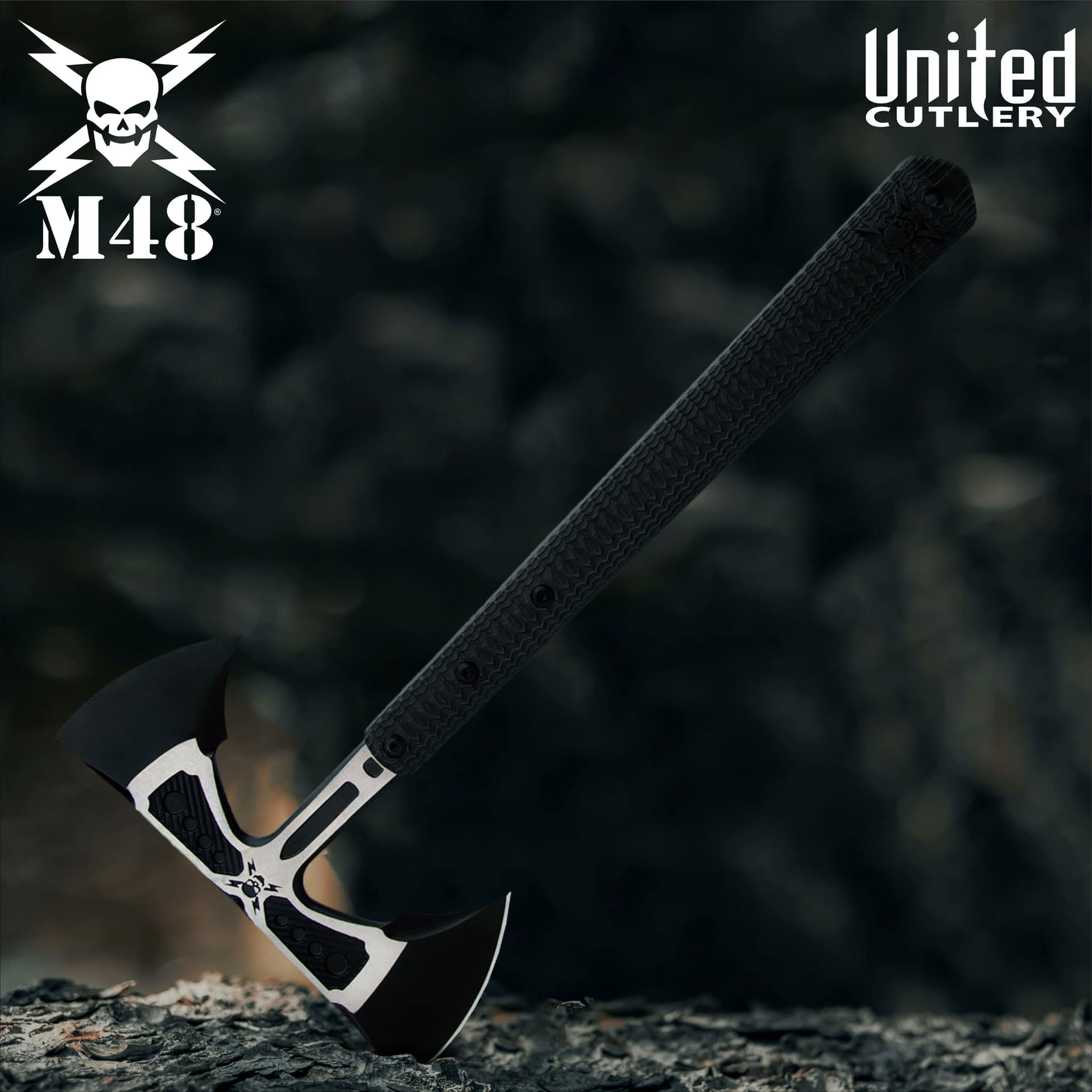 M48 Liberator Doppelköpfige Infanterie Tomahawk Axt mit Scheide