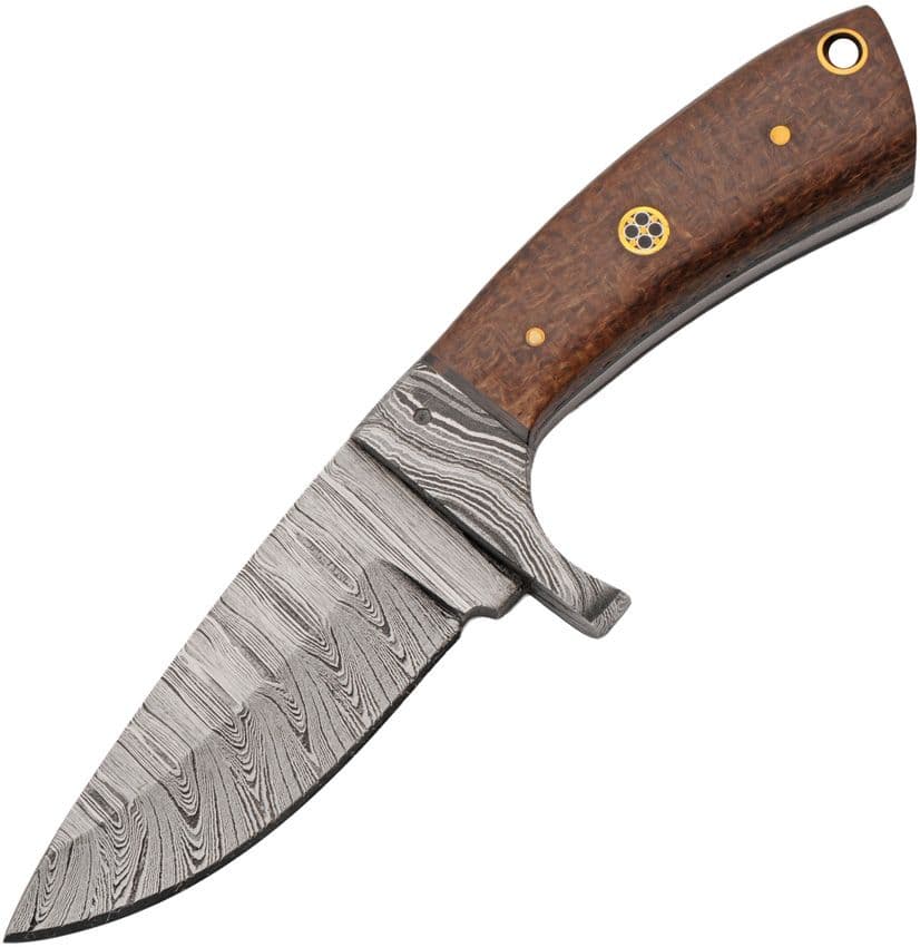 Damast Jagdmesser – Brauner Micarta Griff