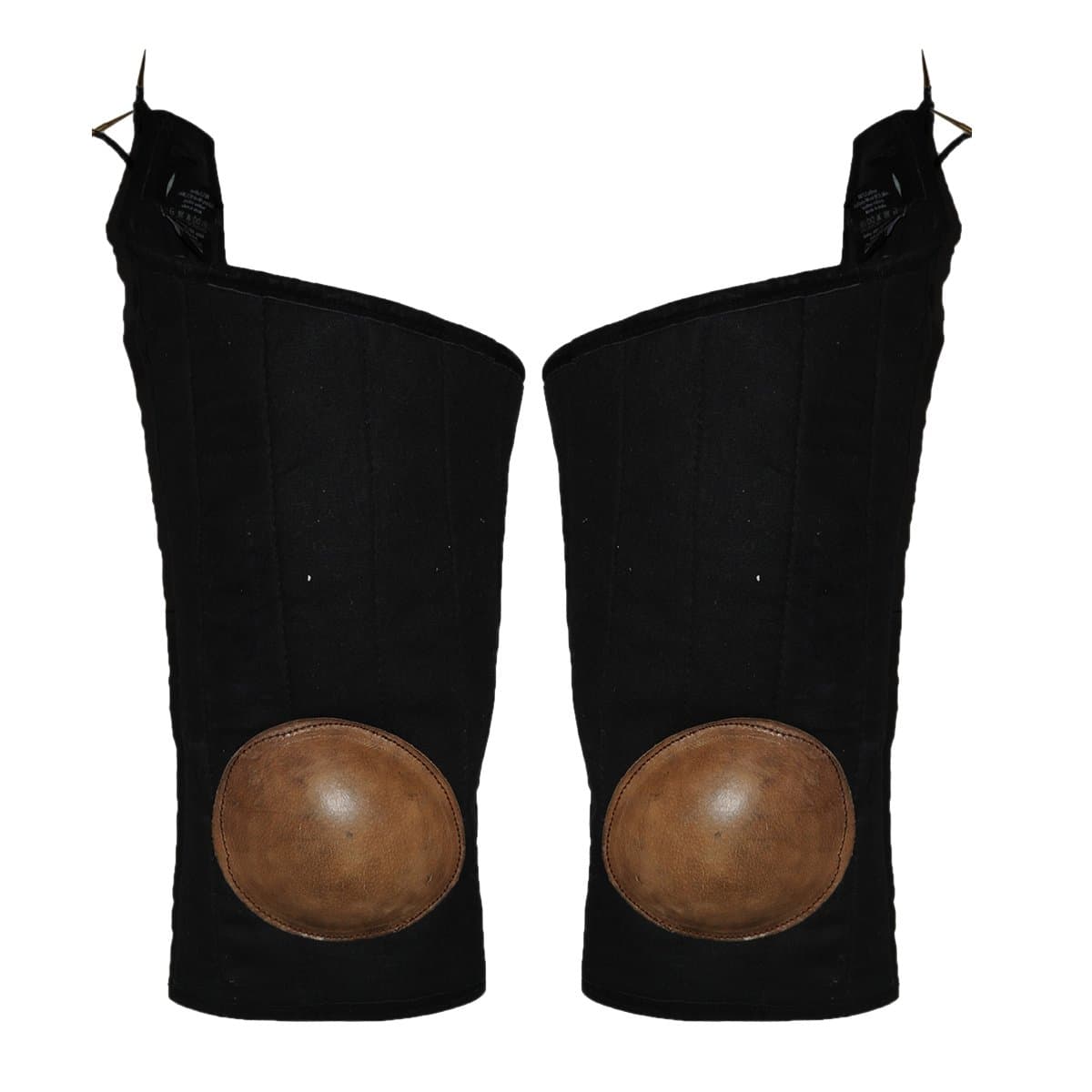 Polsterbeinlinge mit Lederkappe - schwarz, Größe L