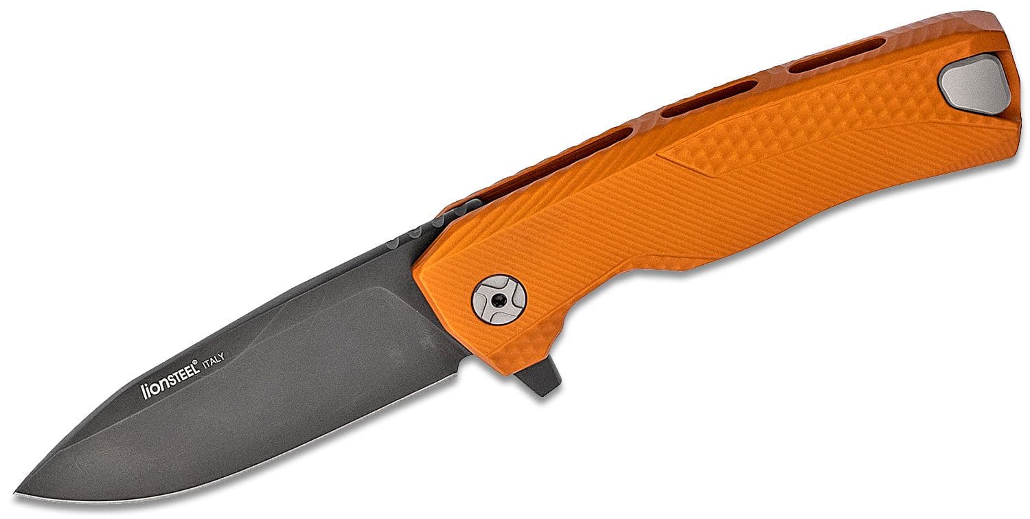 ROK A OB, schwarze Klinge aus M390, orangefarbener Aluminiumgriff