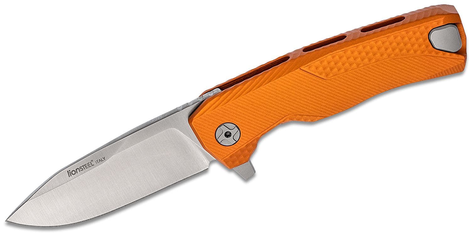 ROK A OS, M390 Satin-Klinge, orangefarbener Aluminiumgriff