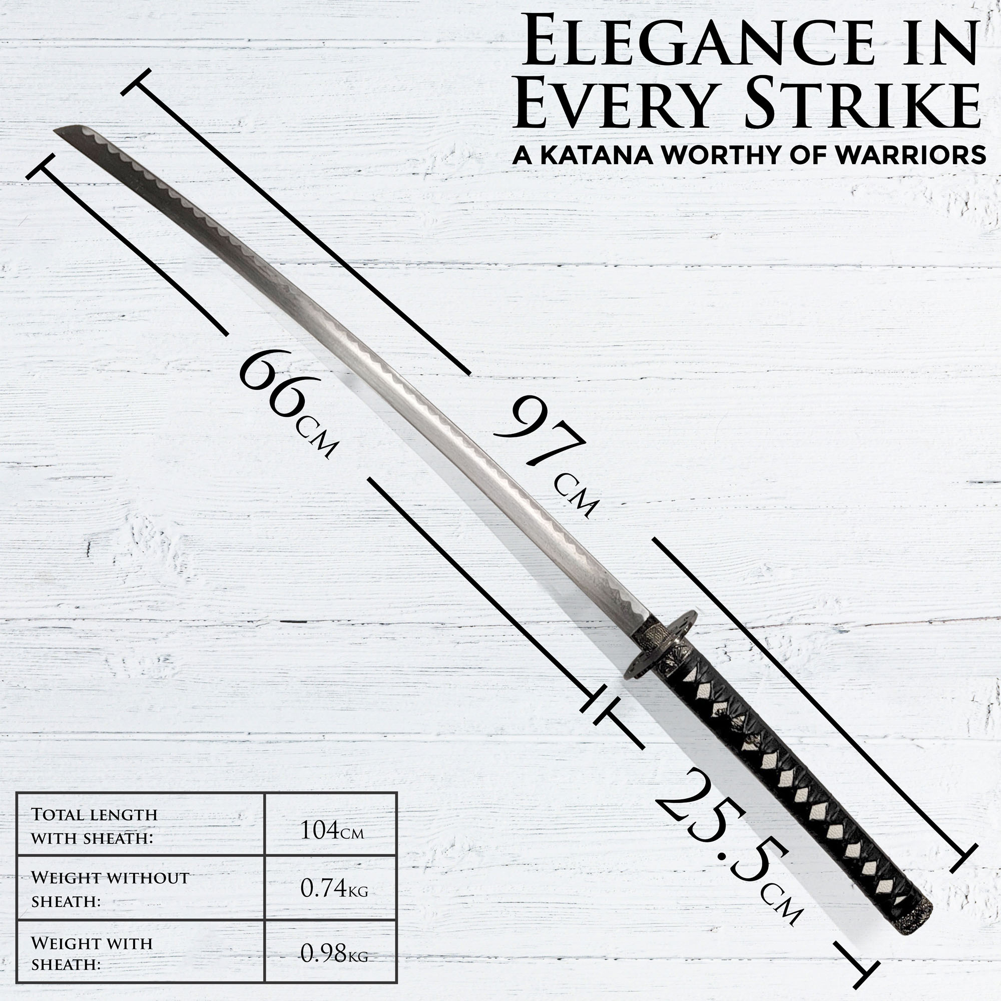 Katana des Himmlischen Waldes mit Ständer