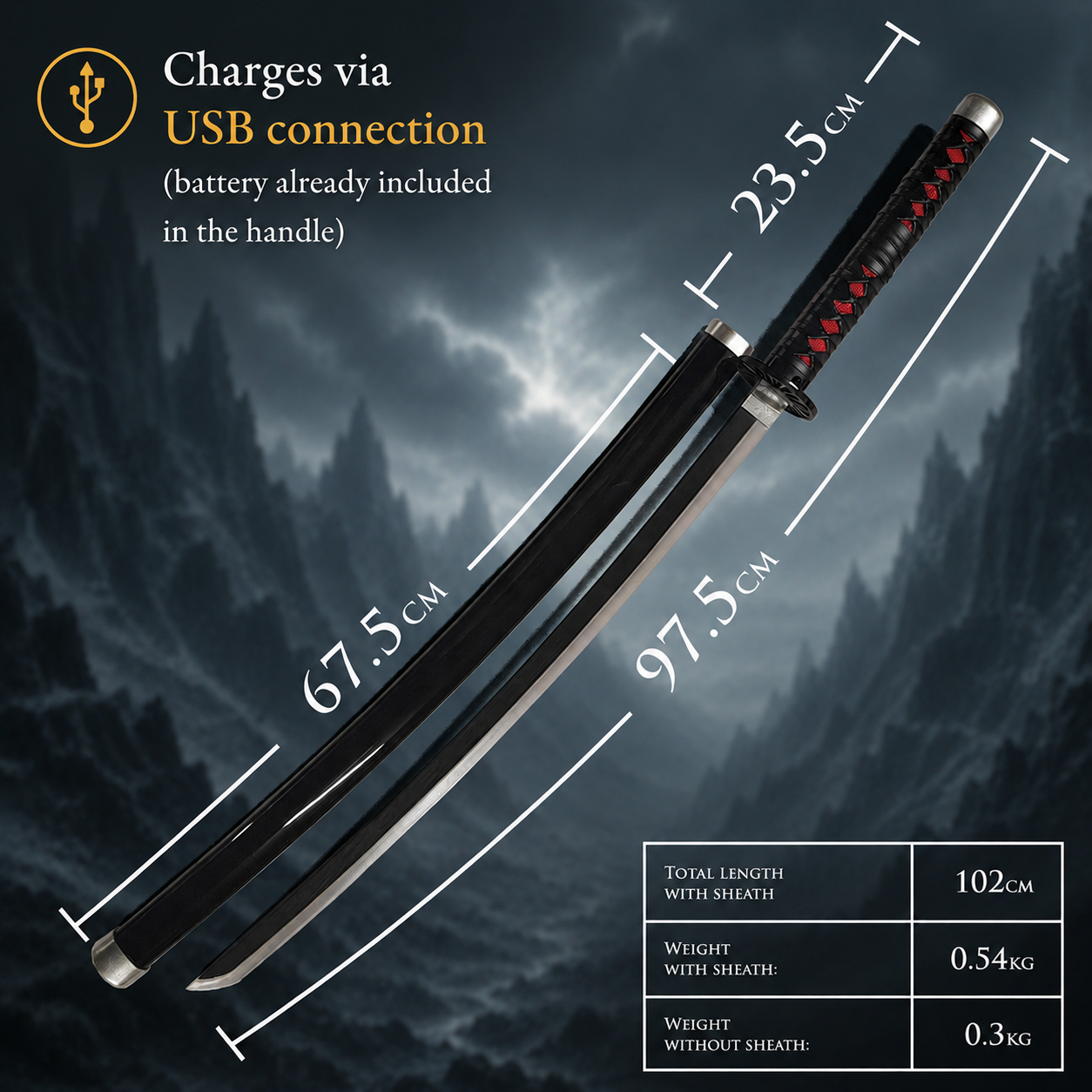 Demon Slayer: Kimetsu no Yaiba Kamado Tanjirou's Sword - LED Version