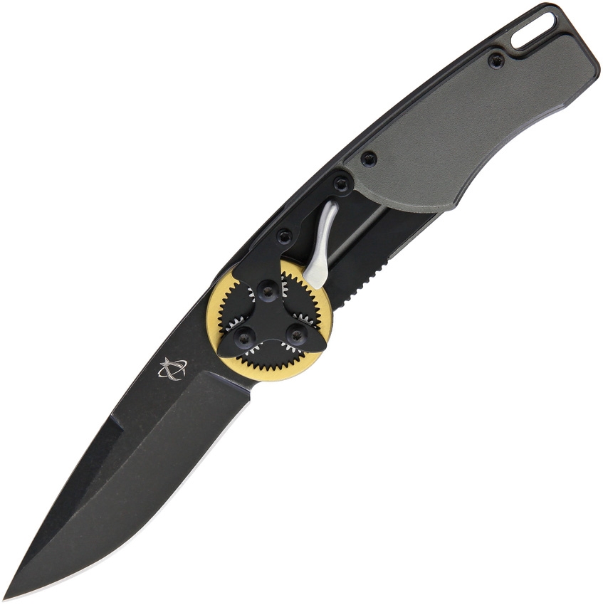 Gearhead Gerade Drop-Point-Klinge mit schwarzem Stonewash-Finish