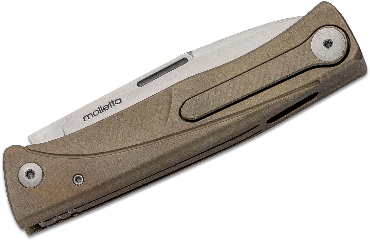 Thrill, M390 Satin-Klinge, bronzefarbener Titan-Griff