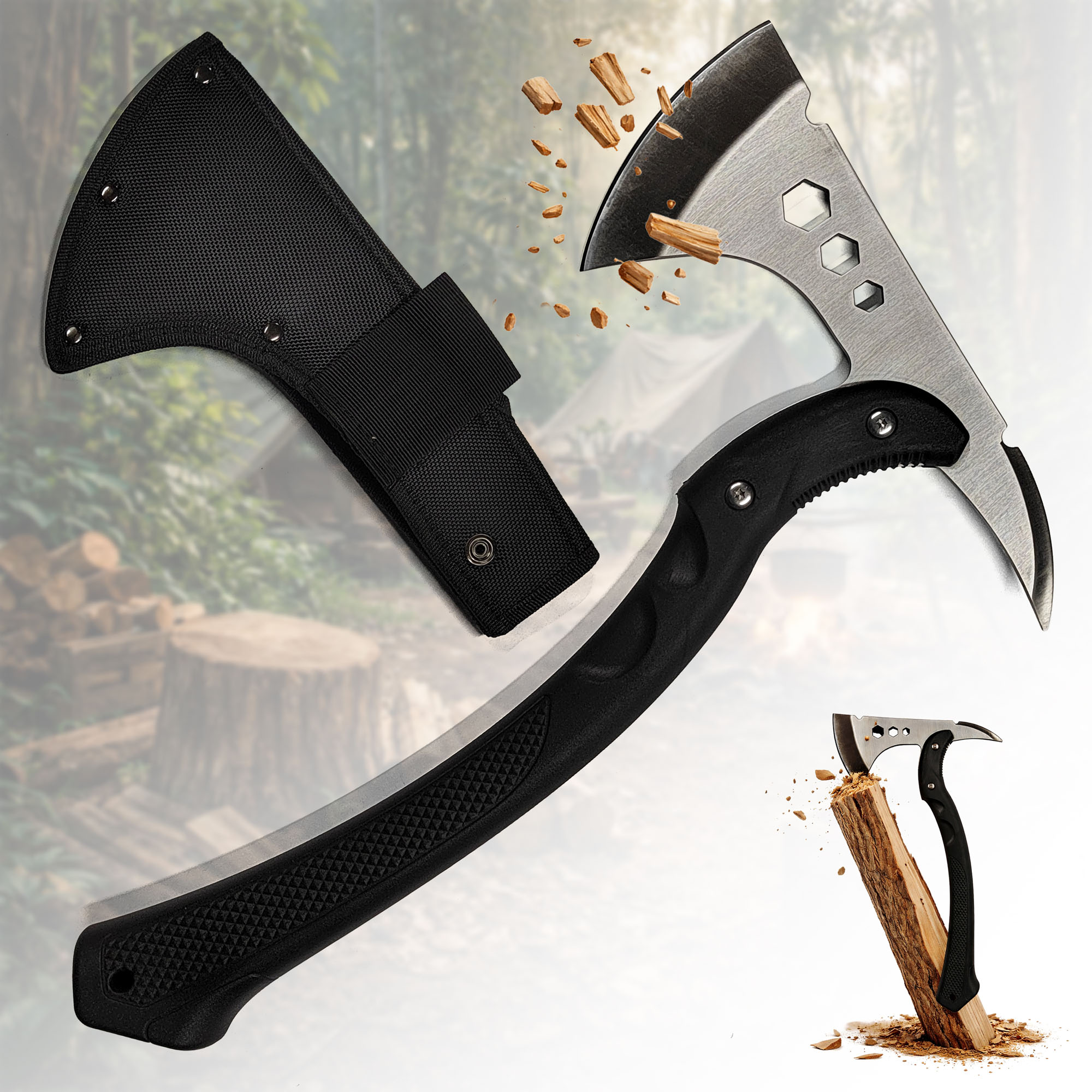 Taktisches Outdoor-Beil / Tomahawk – 43cm Survival-Axt