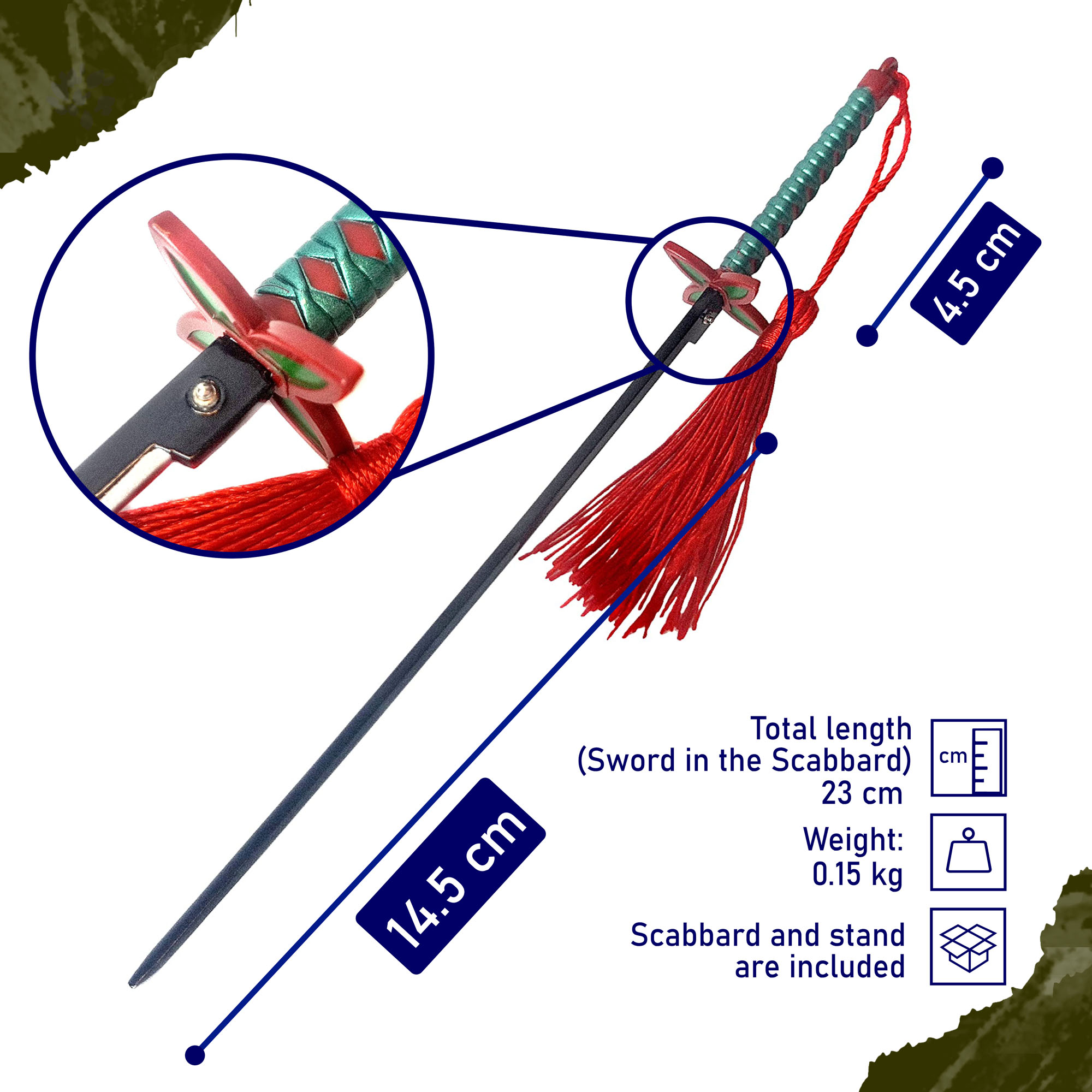 Demon Slayer – Shinobu Kochos Samuraikatana, Schwert-Brieföffner mit Scheide und Ständer