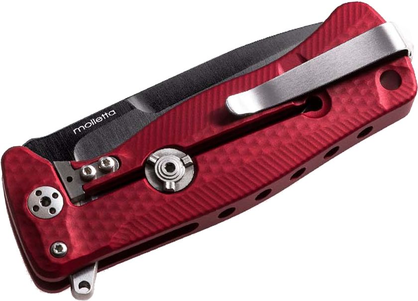 SR-22A RB Integral, schwarze Sleipner Drop Point-Klinge, roter Aluminiumgriff