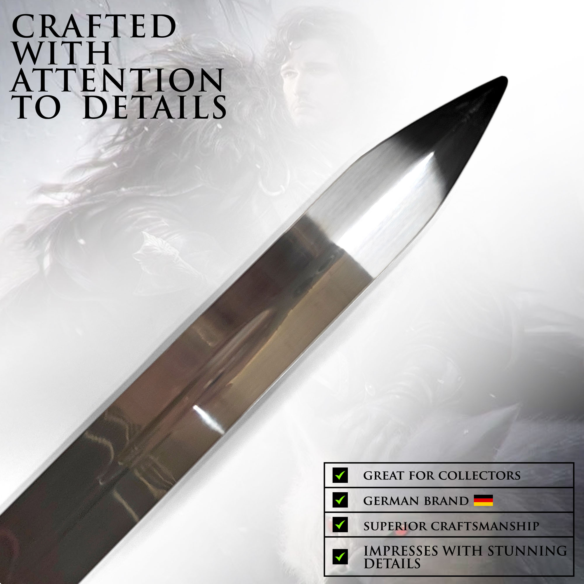 Jon Snow's "Longclaw" Ornamental Fantasy Sword (Game of Thrones) with Wall Mount