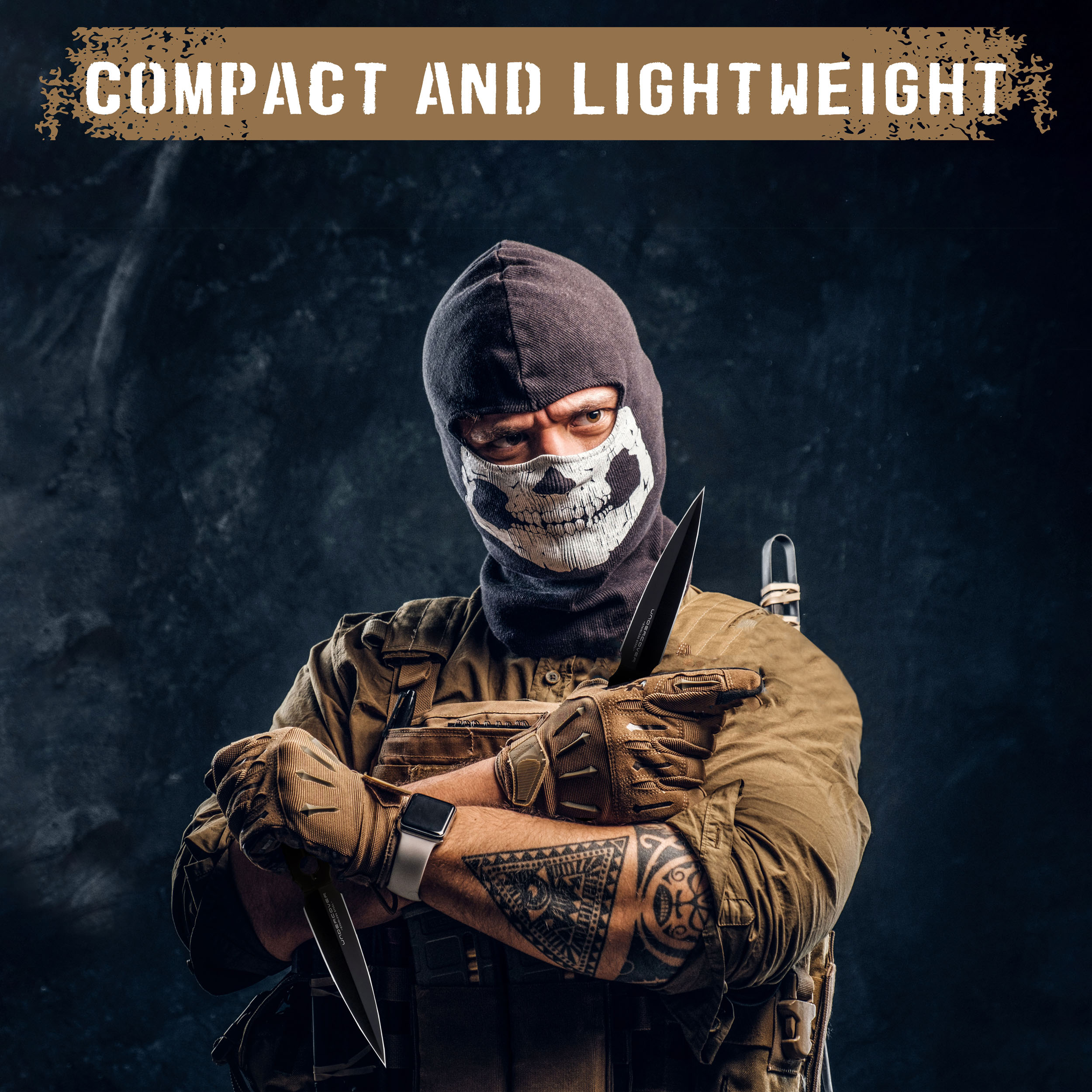 DREI Undercover CIA Stinger-Messer mit Scheide, 3er Bundle