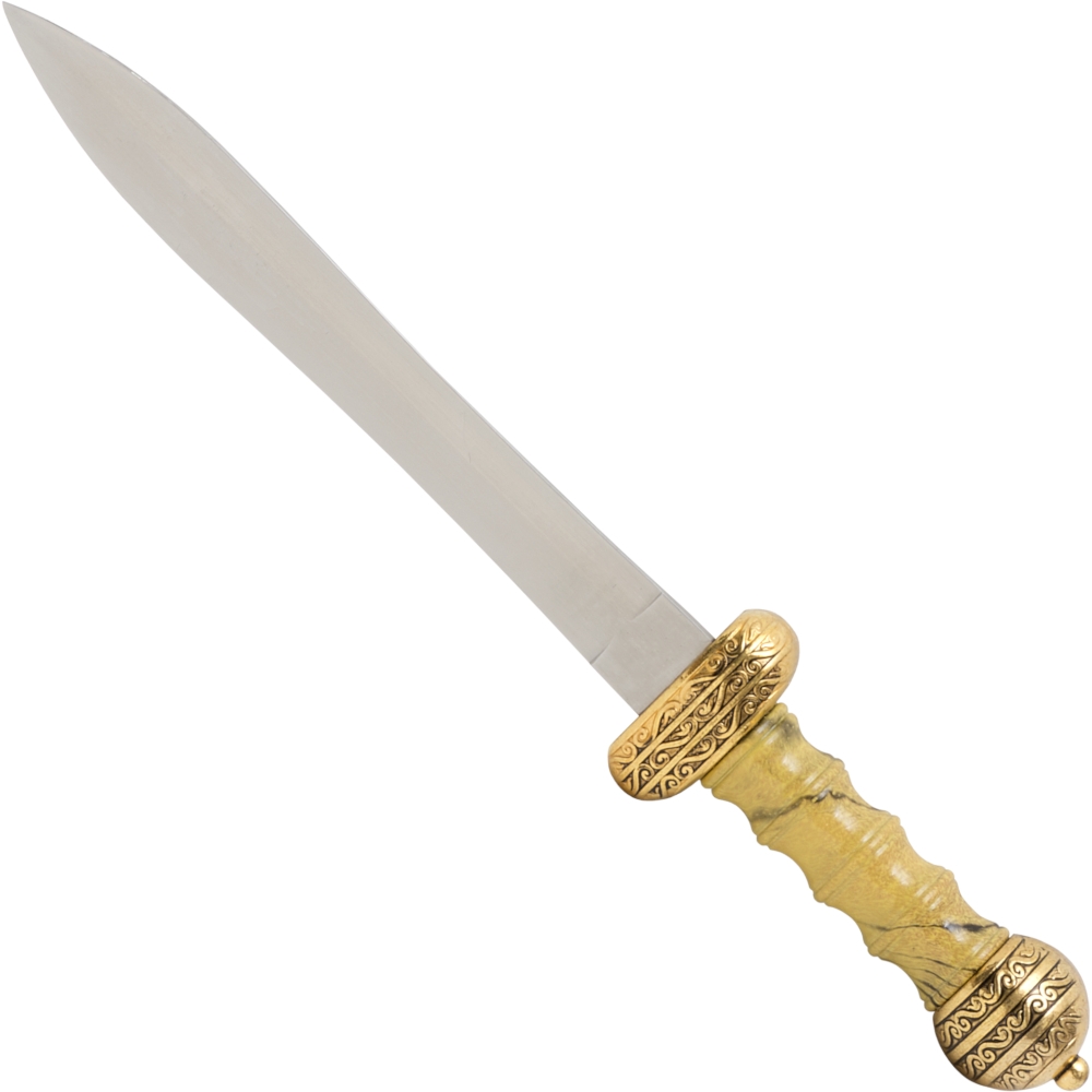Roman dagger red / gold with scabbard 