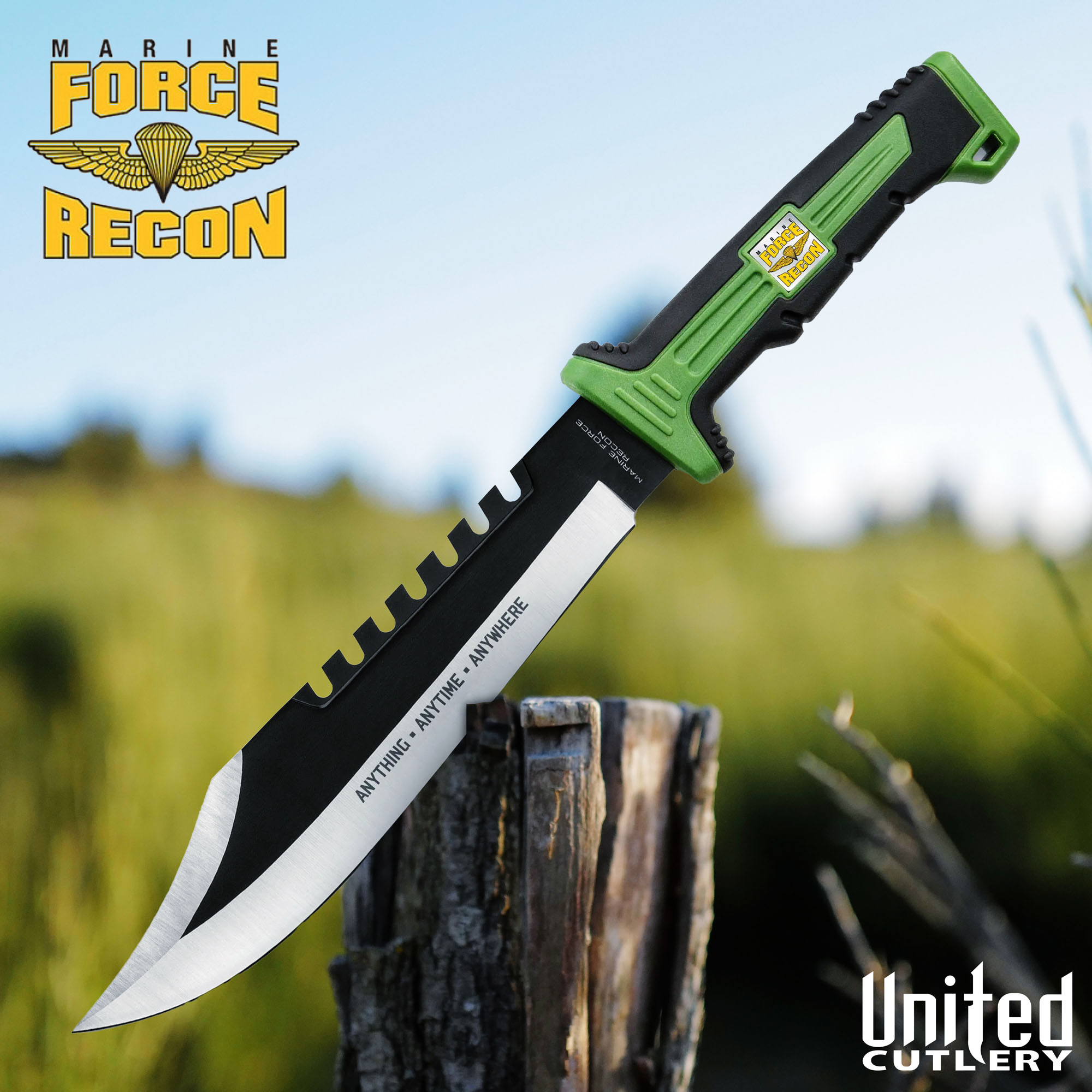 USMC Marine Force Recon Jungle Operator Bowie Knife And Sheath