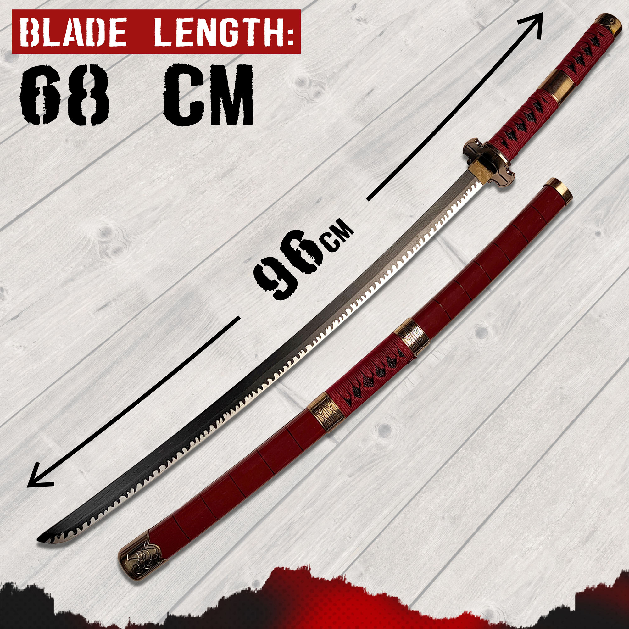 One Piece - Sandai Kitetsu Katana aus Holz mit Scheide One Piece - Sandai Kitetsu Katana aus Holz mit Scheide