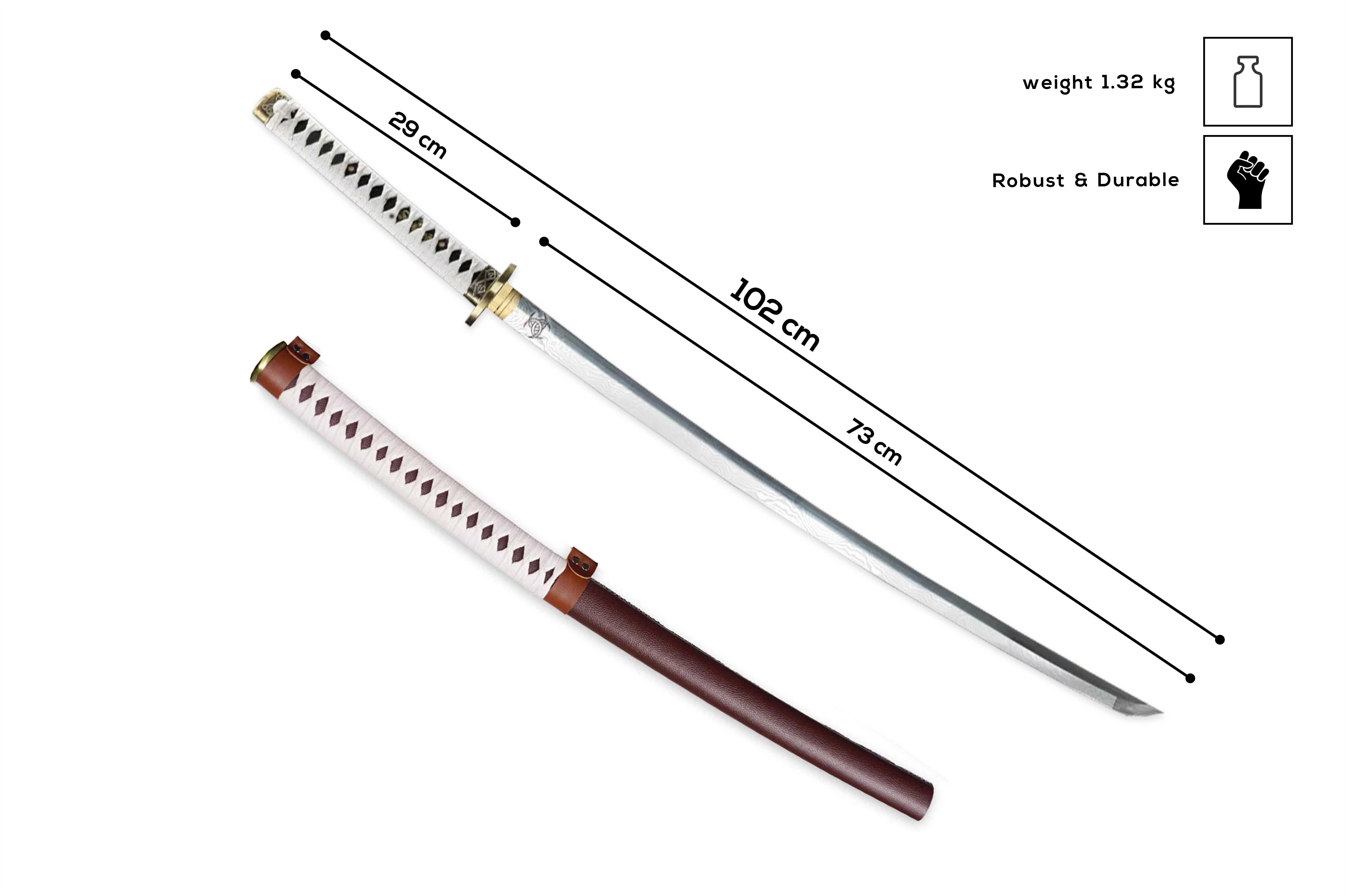 The Walking Dead Katana - handgeschmiedet, gefaltet - Set