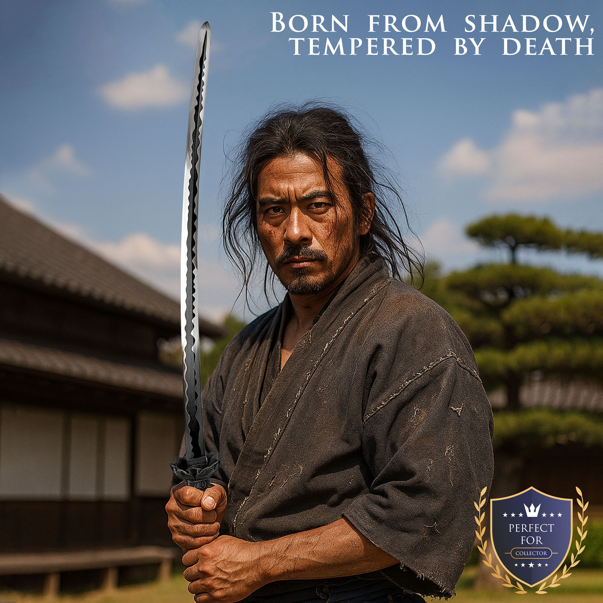 Sekiro: Shadows Die Twice – Black Mortal Blade Schwert mit Scheide, Handgeschmiedete und scharfe Klinge